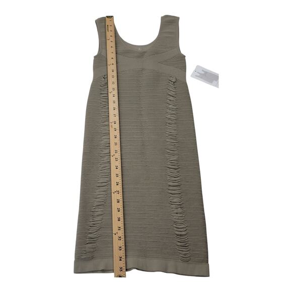 AURA Ruched Bodycon Dress Scoop Neck Wide Strap Sleeveless Sz Large NWT - Picture 6 of 8